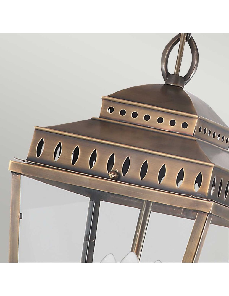 Elstead Lighting Latarnia wisząca Mansion House - 3 źródła światła - Postarzany mosiądz IP44 MANSION-HOUSE8-BR Elstead Lighting Latarnia wisząca Mansion House - 3 źródła światła - Postarzany mosiądz IP44 MANSION-HOUSE8-BR