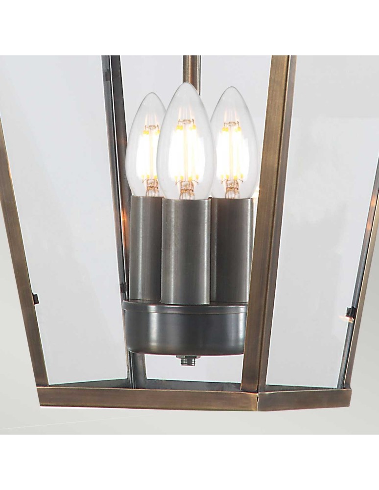 Elstead Lighting Latarnia wisząca Mansion House - 3 źródła światła - Postarzany mosiądz IP44 MANSION-HOUSE8-BR Elstead Lighting Latarnia wisząca Mansion House - 3 źródła światła - Postarzany mosiądz IP44 MANSION-HOUSE8-BR