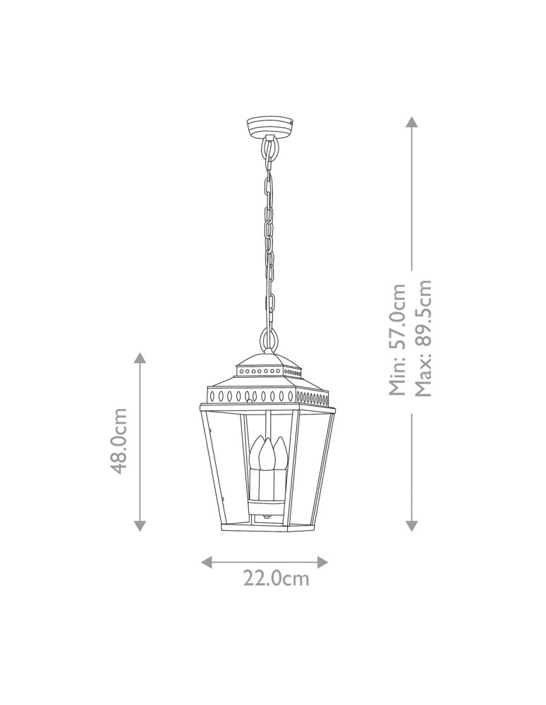 Elstead Lighting Latarnia wisząca Mansion House - 3 źródła światła - Postarzany mosiądz IP44 MANSION-HOUSE8-BR Elstead Lighting Latarnia wisząca Mansion House - 3 źródła światła - Postarzany mosiądz IP44 MANSION-HOUSE8-BR