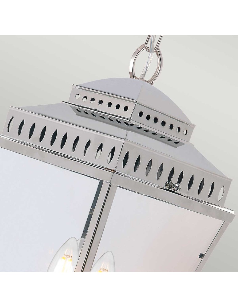 Elstead Lighting Latarnia wisząca Mansion House - 3 źródła światła - Polerowany nikiel IP44 MANSION-HOUSE8-PN Elstead Lighting Latarnia wisząca Mansion House - 3 źródła światła - Polerowany nikiel IP44 MANSION-HOUSE8-PN