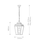 Elstead Lighting Latarnia wisząca Mansion House - 3 źródła światła - Polerowany nikiel IP44 MANSION-HOUSE8-PN Elstead Lighting Latarnia wisząca Mansion House - 3 źródła światła - Polerowany nikiel IP44 MANSION-HOUSE8-PN