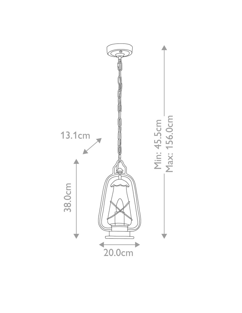 Elstead Lighting Latarnia wisząca Miners - 1 źródło światła IP44 MINERS-CHN