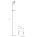 Lampy ogrodowe stojące - SU-MA Inox Czarny ST022-1100 BL Stojąca - product 2