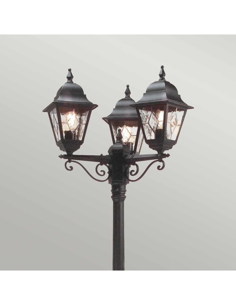 Lampy zewnętrzne latarnie - Elstead Lighting Duża latarnia stojąca Norfolk - 3 źródło światła IP44 NR8-BLK - product kolory-swiatla.pl 2