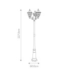 Lampy zewnętrzne latarnie - Elstead Lighting Duża latarnia stojąca Norfolk - 3 źródło światła IP44 NR8-BLK - product 5
