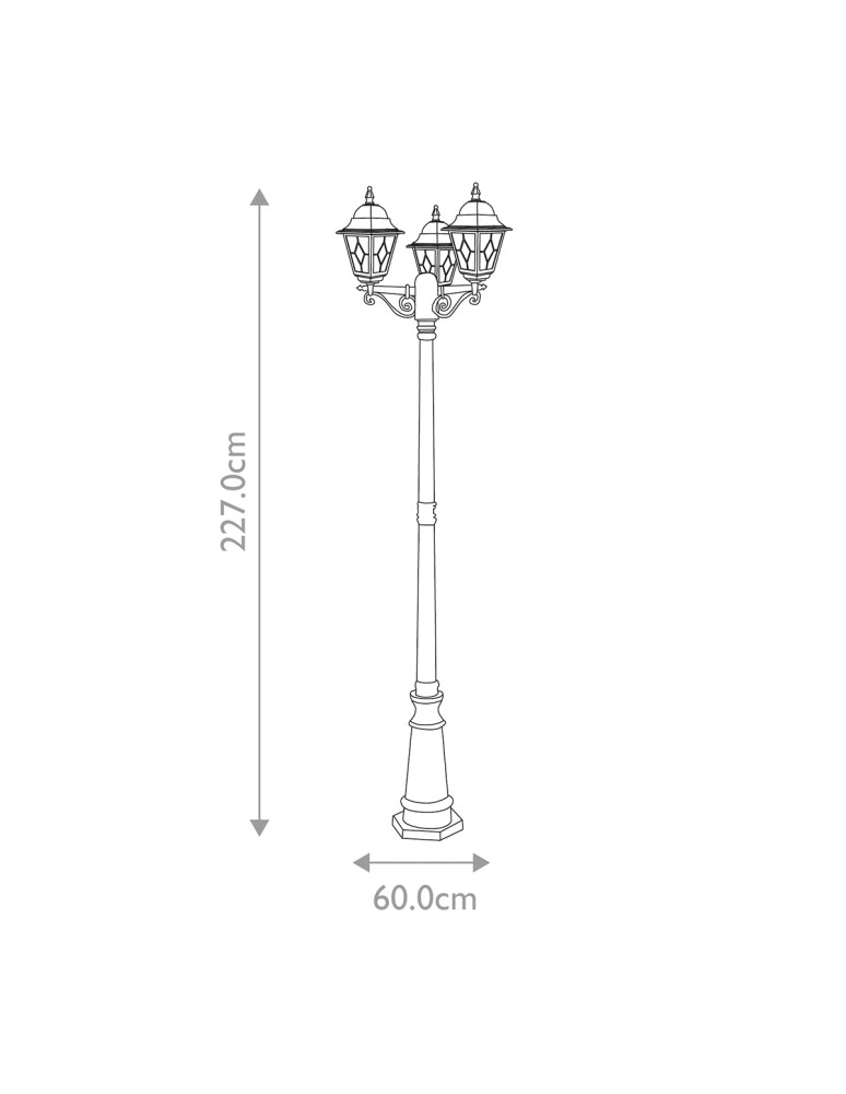 Lampy zewnętrzne latarnie - Elstead Lighting Duża latarnia stojąca Norfolk - 3 źródło światła IP44 NR8-BLK - product kolory-swiatla.pl 5