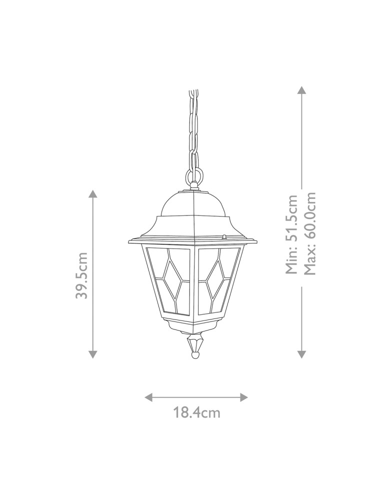 Elstead Lighting Latarnia wisząca Norfolk - 1 źródło światła IP44 NR9-BLK