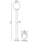 Lampy ogrodowe stojące - SU-MA Kule/Elipsy 60 K 5002/1/K 200 (170cm) Stojąca - product 3