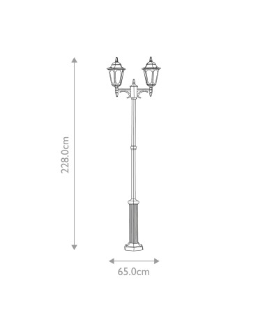 Elstead Lighting Latarnia stojąca Parish - 2 źródła światła IP44 PR8-BLACK - produkt 2