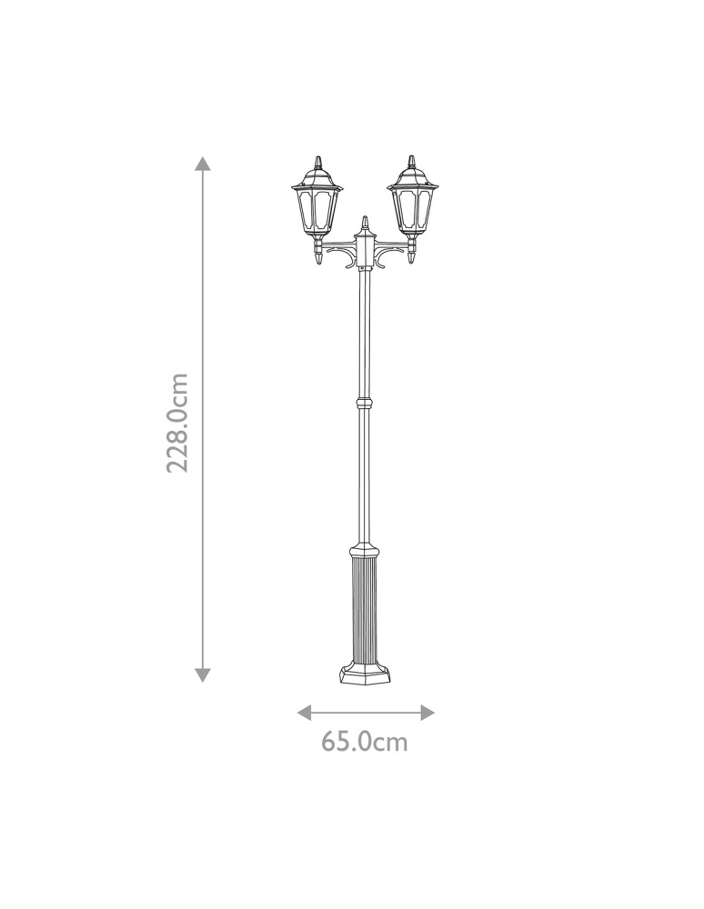 Lampy zewnętrzne latarnie - Elstead Lighting Latarnia stojąca Parish - 2 źródła światła IP44 PR8-BLACK - product kolory-swiatla.pl 2