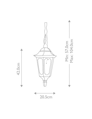 Elstead Lighting Latarnia wisząca Parish - 1 źródło światła IP44 PR9-BLACK - produkt 2