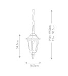 Lampy zewnętrzne wiszące - Elstead Lighting Mała latarnia wisząca Parish Mini - 1 źródło światła IP44 PRM9-BLACK - product 2