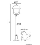 Lampy ogrodowe stojące - SU-MA Prince K 5002/2/O (117 cm) Stojąca - produkt 8