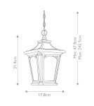 Elstead Lighting Mała latarnia wisząca Bedford - 1 źródło światła IP44 QZ-BEDFORD8-S Elstead Lighting Mała latarnia wisząca Bedford - 1 źródło światła IP44 QZ-BEDFORD8-S