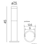 Lampy ogrodowe stojące - SU-MA Inox ST 022-450 45 cm Stojąca - product 2