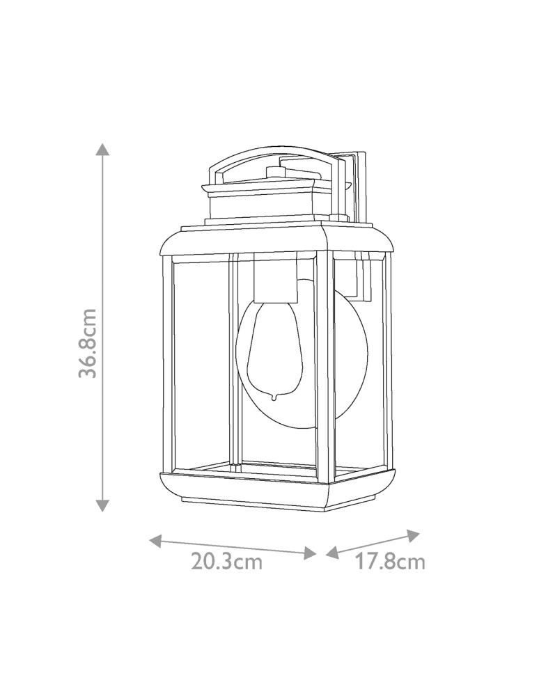 Elstead Lighting Średnia latarnia naścienna Byron - 1 źródło światła - Grafitowe IP44 QZ-BYRON-M-GR Elstead Lighting Średnia latarnia naścienna Byron - 1 źródło światła - Grafitowe IP44 QZ-BYRON-M-GR