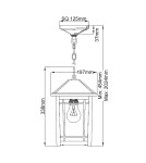 Elstead Lighting Średnia latarnia wisząca Cedar Point - 1 źródło światła IP44 QZ-CEDAR-POINT8-M-BK Elstead Lighting Średnia latarnia wisząca Cedar Point - 1 źródło światła IP44 QZ-CEDAR-POINT8-M-BK