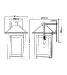Kinkiety zewnętrzne - Elstead Lighting Duża latarnia naścienna Cedar Point - 1 źródło światła IP44 QZ-CEDAR-POINT-L-BK - product 5