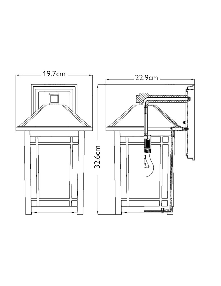 Elstead Lighting Średnia latarnia naścienna Cedar Point - 1 źródło światła IP44 QZ-CEDAR-POINT-M-BK