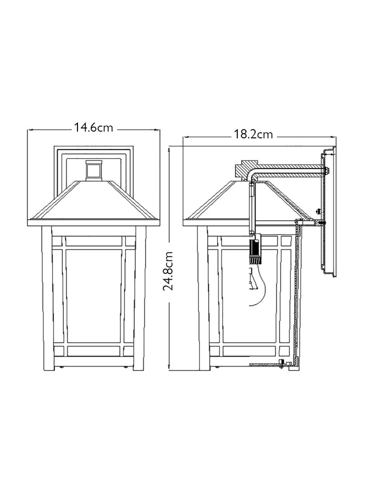 Elstead Lighting Mała latarnia naścienna Cedar Point - 1 źródło światła IP44 QZ-CEDAR-POINT-S-BK