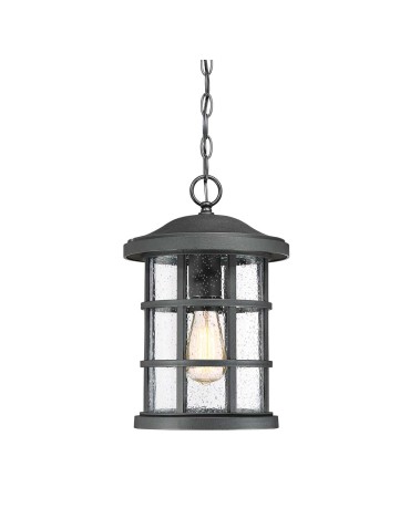 Elstead Lighting Średnia latarnia wisząca Crusade - 1 źródło światła IP44 QZ-CRUSADE8-BLK