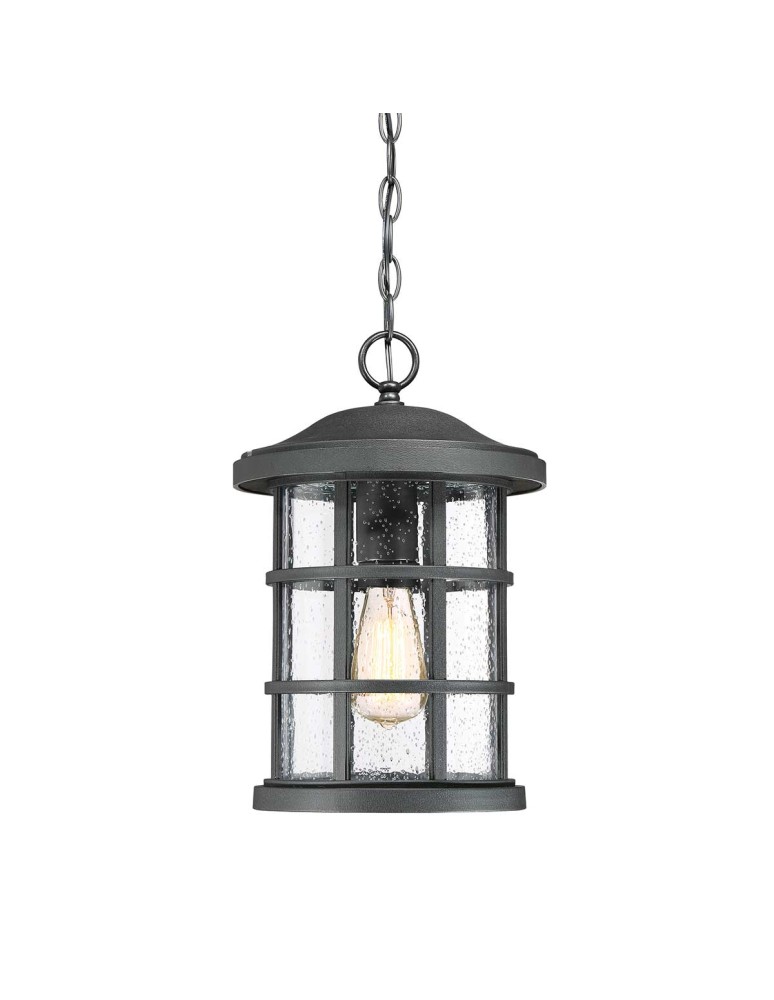 Elstead Lighting Średnia latarnia wisząca Crusade - 1 źródło światła IP44 QZ-CRUSADE8-BLK