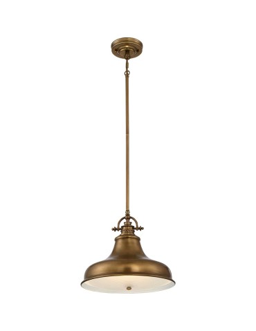 Elstead Lighting Średnia lampa wisząca Emery - 1 źródło światła - Postarzany mosiądz QZ-EMERY-P-M-WS