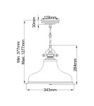 Lampy wiszące - Elstead Lighting Średnia lampa wisząca Emery - 1 źródło światła - Postarzany mosiądz QZ-EMERY-P-M-WS - product 5