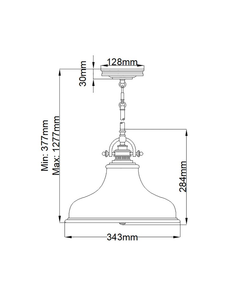 Lampy wiszące - Elstead Lighting Średnia lampa wisząca Emery - 1 źródło światła - Postarzany mosiądz QZ-EMERY-P-M-WS - product kolory-swiatla.pl 5