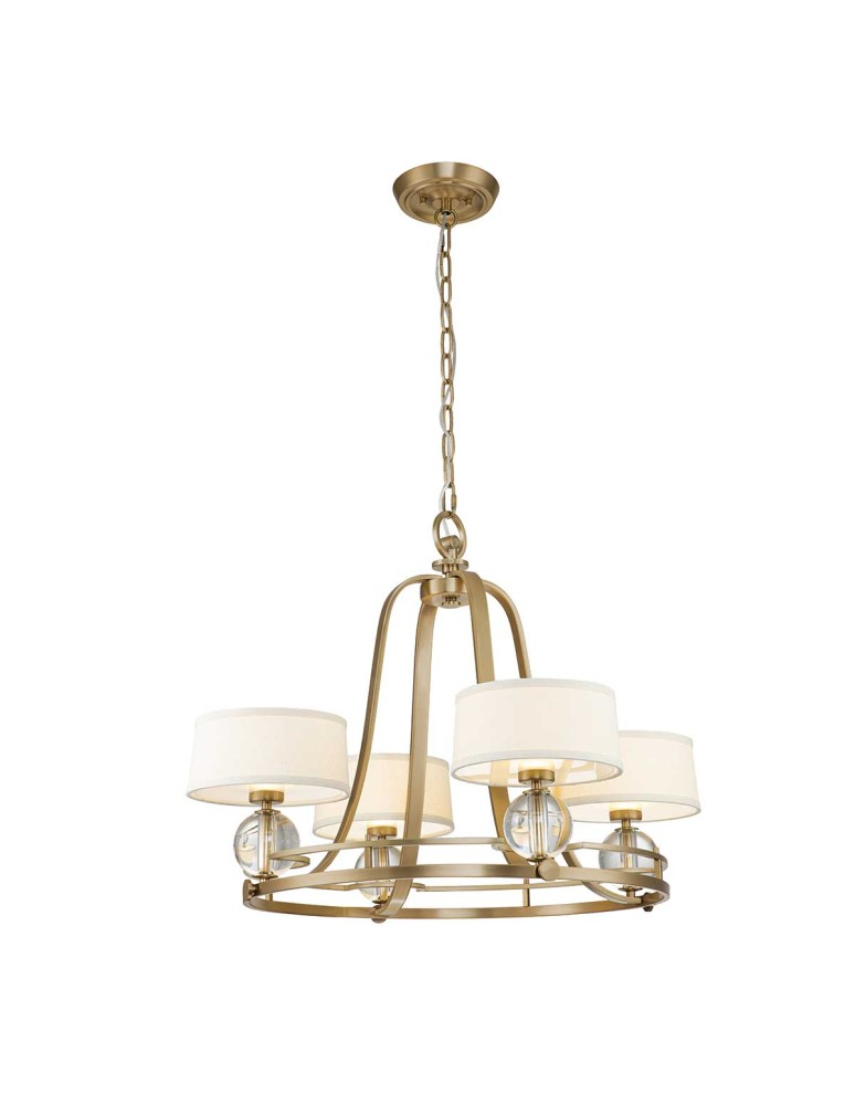 Elstead Lighting Żyrandol Gotham - 4 źródła światła - Szczotkowany mosiądz QZ-GOTHAM4-BB