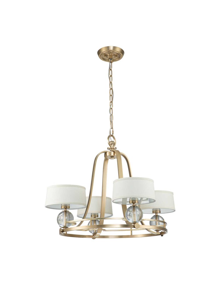 Elstead Lighting Żyrandol Gotham - 4 źródła światła - Szczotkowany mosiądz QZ-GOTHAM4-BB Elstead Lighting Żyrandol Gotham - 4 źródła światła - Szczotkowany mosiądz QZ-GOTHAM4-BB