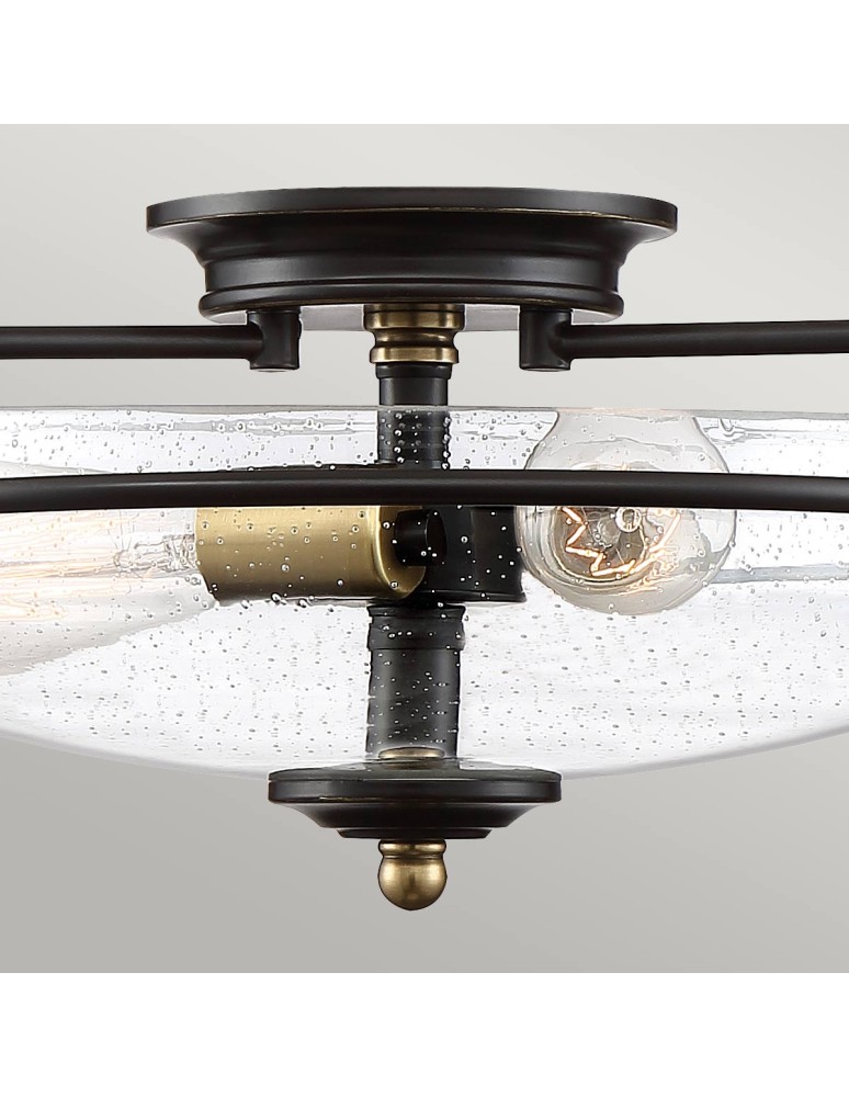 Lampy sufitowe klasyczne - Elstead Lighting Plafon Griffin - 3 źródła światła - Brąz palladiański / Postarzany mosiądz QZ-GRIFFIN-F-C-PNAB - product kolory-swiatla.pl 2