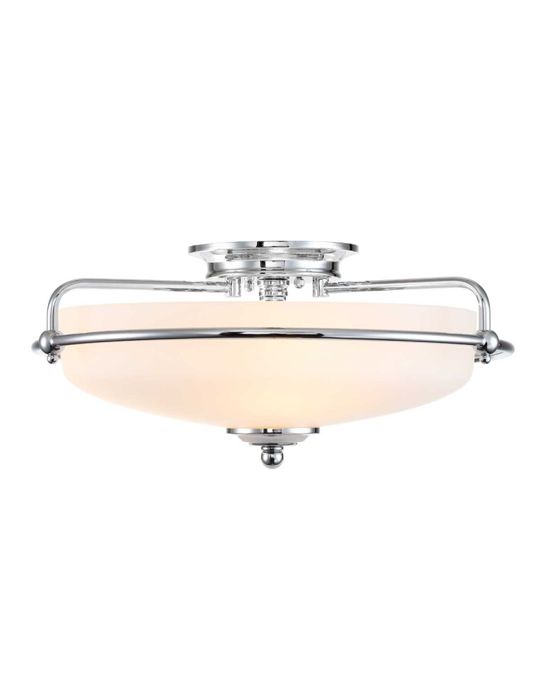 Elstead Lighting Plafon Griffin - 3 źródła światła - Polerowany chrom QZ-GRIFFIN-F-PC