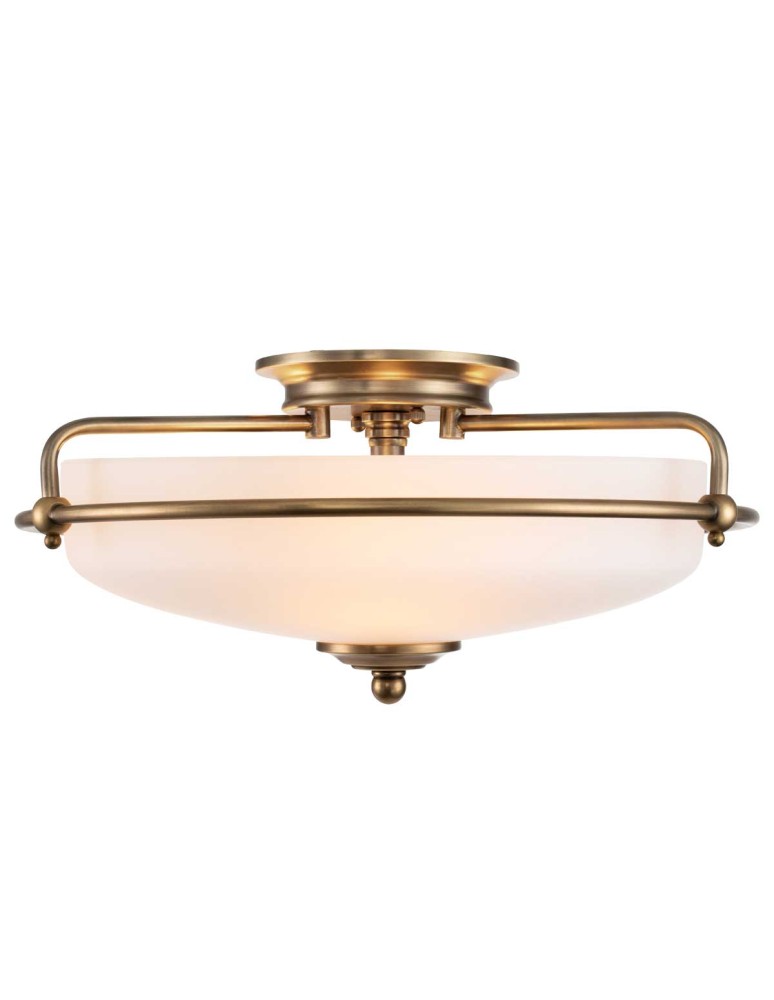 Elstead Lighting Plafon Griffin - 3 źródła światła - Postarzany mosiądz QZ-GRIFFIN-F-WS