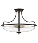Lampy sufitowe klasyczne - Elstead Lighting Półplafon Griffin - 3 źródła światła - Brąz palladiański / Postarzany mosiądz QZ-GRIFFIN-SFM-C-PNAB - product 1