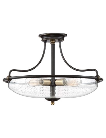 Elstead Lighting Półplafon Griffin - 3 źródła światła - Brąz palladiański / Postarzany mosiądz QZ-GRIFFIN-SFM-C-PNAB