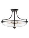 Elstead Lighting Półplafon Griffin - 3 źródła światła - Brąz palladiański / Postarzany mosiądz QZ-GRIFFIN-SFM-C-PNAB