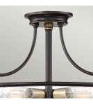 Lampy sufitowe klasyczne - Elstead Lighting Półplafon Griffin - 3 źródła światła - Brąz palladiański / Postarzany mosiądz QZ-GRIFFIN-SFM-C-PNAB - product 2