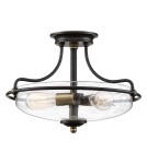 Lampy sufitowe klasyczne - Elstead Lighting Półplafon Griffin - 3 źródła światła - Brąz palladiański / Postarzany mosiądz QZ-GRIFFIN-SFS-C-PNAB - product 1