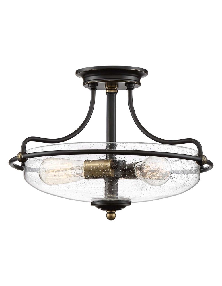 Elstead Lighting Półplafon Griffin - 3 źródła światła - Brąz palladiański / Postarzany mosiądz QZ-GRIFFIN-SFS-C-PNAB