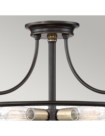 Elstead Lighting Półplafon Griffin - 3 źródła światła - Brąz palladiański / Postarzany mosiądz QZ-GRIFFIN-SFS-C-PNAB - product 2