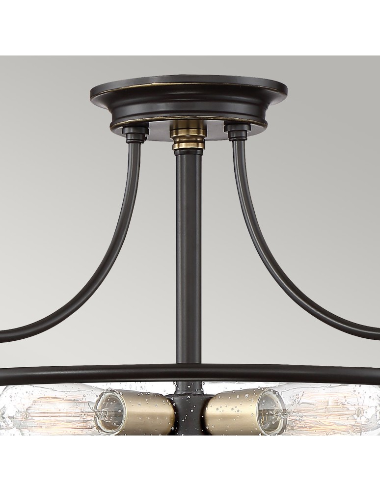 Lampy sufitowe klasyczne - Elstead Lighting Półplafon Griffin - 3 źródła światła - Brąz palladiański / Postarzany mosiądz QZ-GRIFFIN-SFS-C-PNAB - product kolory-swiatla.pl 2