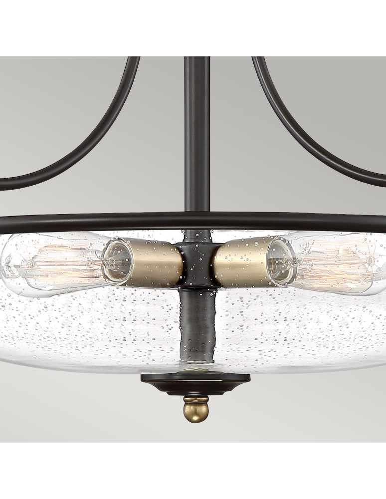 Lampy sufitowe klasyczne - Elstead Lighting Półplafon Griffin - 3 źródła światła - Brąz palladiański / Postarzany mosiądz QZ-GRIFFIN-SFS-C-PNAB - product kolory-swiatla.pl 3