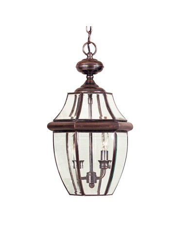 Elstead Lighting Duża latarnia wisząca Newbury - 2 źródła światła - Lakierowana postarzana miedź IP23 QZ-NEWBURY8-L-AC