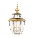 Lampy zewnętrzne wiszące - Elstead Lighting Duża latarnia wisząca Newbury - 2 źródła światła - Lakierowany polerowany mosiądz IP23 QZ-NEWBURY8-L-PB - product 1