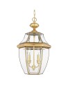 Elstead Lighting Duża latarnia wisząca Newbury - 2 źródła światła - Lakierowany polerowany mosiądz IP23 QZ-NEWBURY8-L-PB
