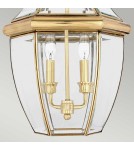 Lampy zewnętrzne wiszące - Elstead Lighting Duża latarnia wisząca Newbury - 2 źródła światła - Lakierowany polerowany mosiądz IP23 QZ-NEWBURY8-L-PB - product 4
