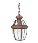 Lampy zewnętrzne wiszące - Elstead Lighting Średnia latarnia wisząca Newbury - 1 źródło światła - Lakierowana postarzana miedź IP23 QZ-NEWBURY8-M-A - product 1