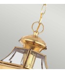 Elstead Lighting Średnia latarnia wisząca Newbury - 1 źródło światła - Lakierowany polerowany mosiądz IP23 QZ-NEWBURY8-M Elstead Lighting Średnia latarnia wisząca Newbury - 1 źródło światła - Lakierowany polerowany mosiądz IP23 QZ-NEWBURY8-M