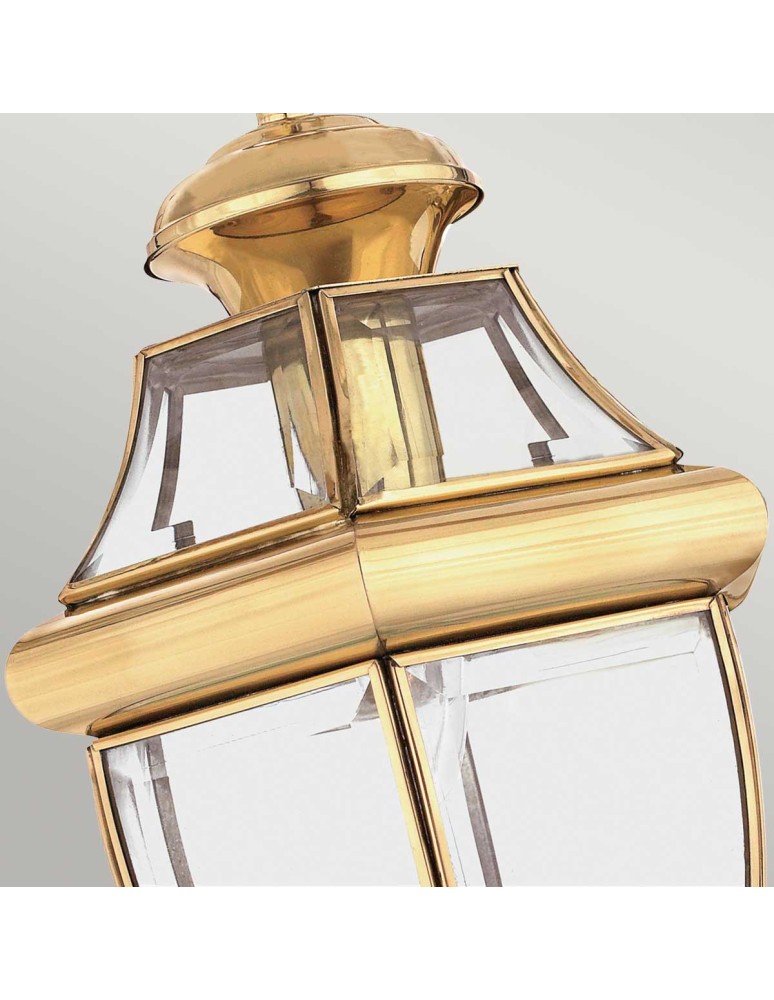Elstead Lighting Średnia latarnia wisząca Newbury - 1 źródło światła - Lakierowany polerowany mosiądz IP23 QZ-NEWBURY8-M Elstead Lighting Średnia latarnia wisząca Newbury - 1 źródło światła - Lakierowany polerowany mosiądz IP23 QZ-NEWBURY8-M